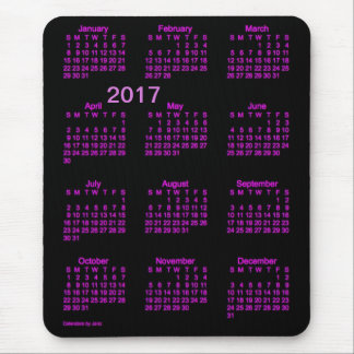 2017 Neon Pink Large Print Calendar by Janz Mouse Pad
