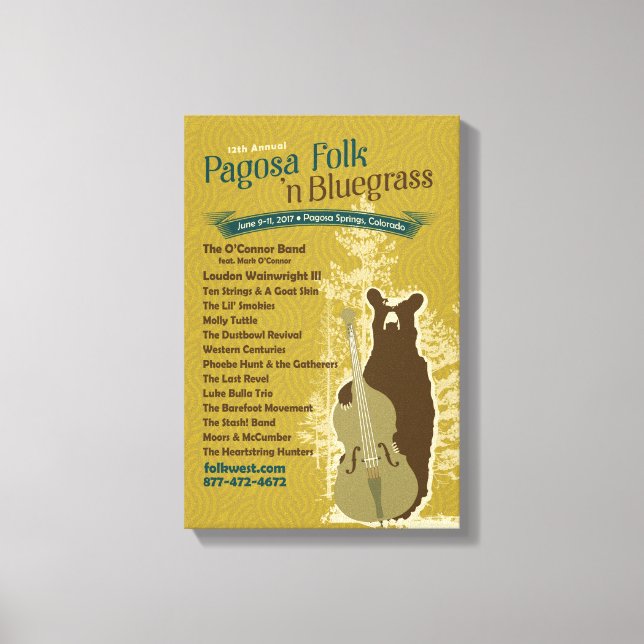 2017 Pagosa Folk 'N Bluegrass Poster Canvas Print (Front)