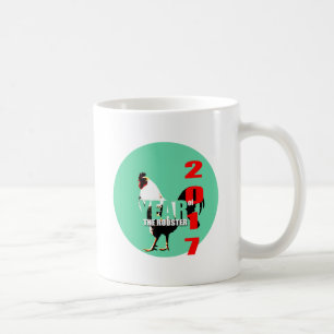 2017 Rooster Year in Green Circle mug 1