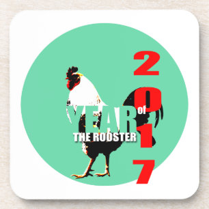 2017 Rooster Year in Green Circle S coaster