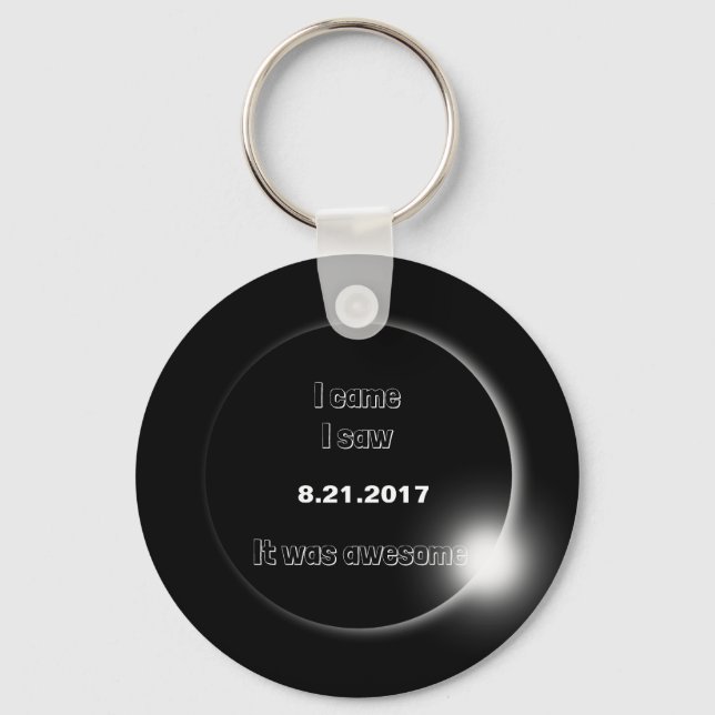 2017 Solar Eclipse I came, I saw, It was awesome Keychain (Front)