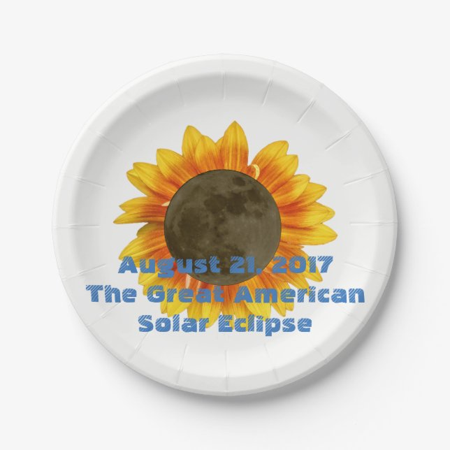 2017 Solar Eclipse, Sunflower Edition Paper Plate (Front)