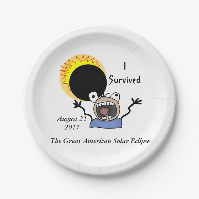 2017 Solar Eclipse Survival Edition Paper Plate (Front)