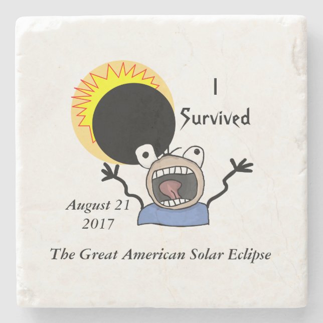 2017 Solar Eclipse Survival Edition Stone Coaster (Front)