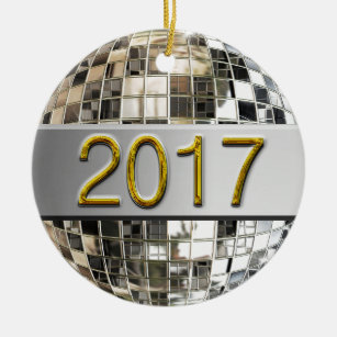 2017 Sparkling Silver Disco Ball Ornament