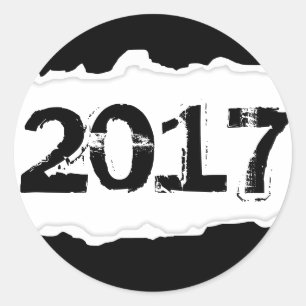 2017 (torn paper) classic round sticker