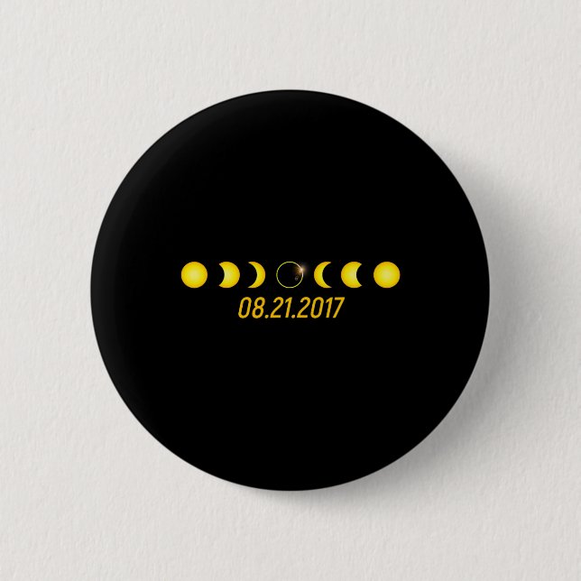 2017 Total Solar Eclipse  2 Inch Round Button (Front)