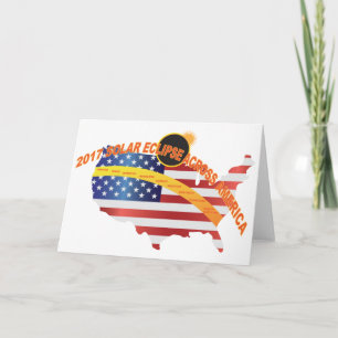 2017 Total Solar Eclipse Across USA Map Card