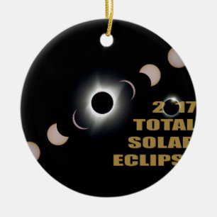 2017 Total Solar Eclipse Phases Ceramic Ornament