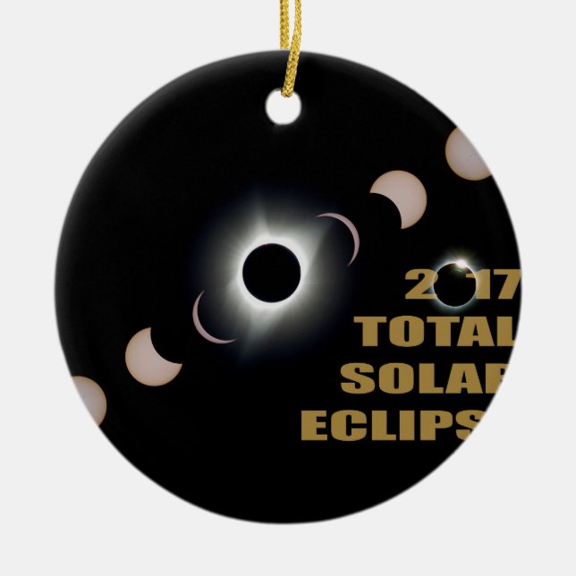 2017 Total Solar Eclipse Phases Ceramic Ornament (Front)
