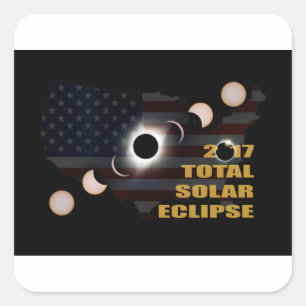 2017 Total Solar Eclipse Phases Square Sticker