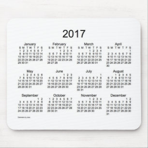 2017 White Calendar by Janz Mouse Pad