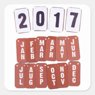 2017 year and month calendar tags