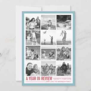 2017 Year in Review 12 Photo Collage Holiday Card