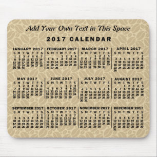 2017 Year Monthly Calendar Coffee Beans Custom Mouse Pad
