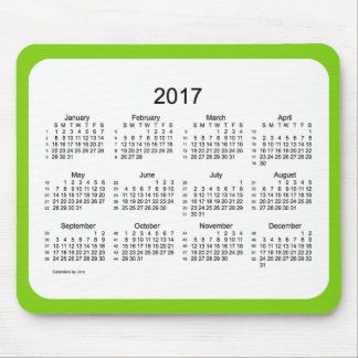2017 Yellow Green 52 Weeks Calendar by Janz Mouse Pad