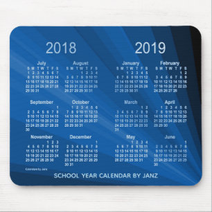 2018-2019 Blue Fan School Year Calendar by Janz Mouse Pad