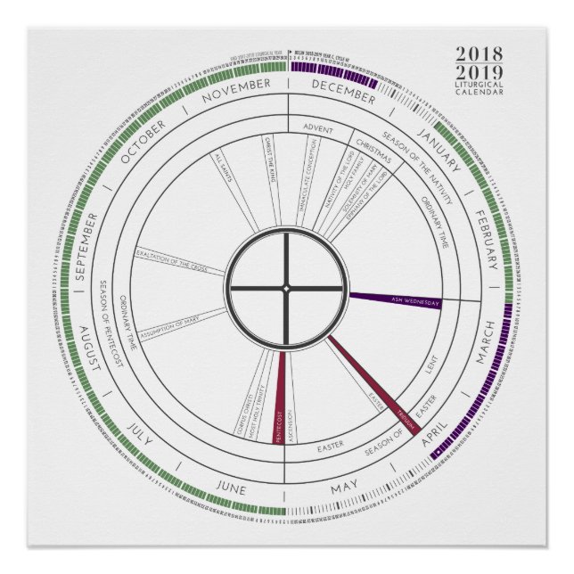 2018-2019 Square Liturgical Calendar NEW! Poster (Front)