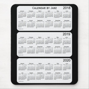 2018-2020 Black Calendar by Janz Mouse Pad