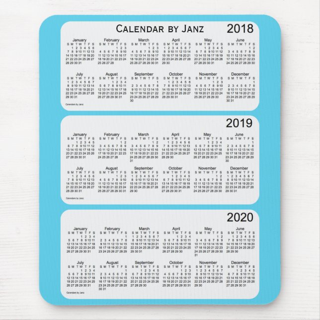 2018-2020 Sky Blue Calendar by Janz Mouse Pad (Front)