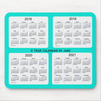 2018-2021 Turquoise Holiday Calendar by Janz Mouse Pad