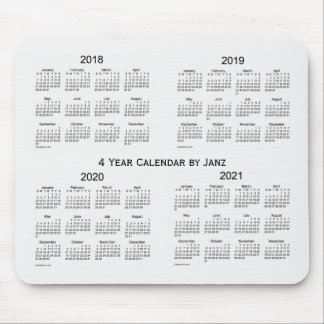2018-2021 White Smoke 4 Year Calendar by Janz Mouse Pad
