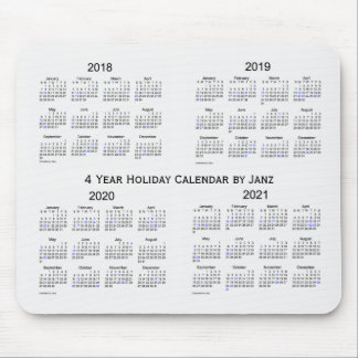 2018-2021 White Smoke Holiday Calendar by Janz Mouse Pad