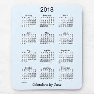 2018 Alice Blue Calendar by Janz Mouse Pad