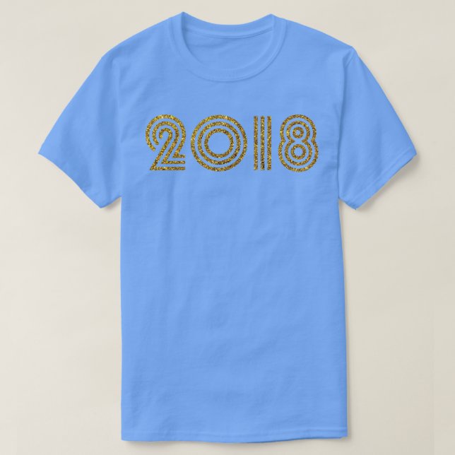 2018 Birth Year Glitter Effect T-Shirt (Design Front)