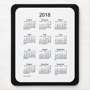 2018 Black Holiday Calendar by Janz Mouse Pad