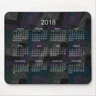 2018 Black Patchwork Calendar by Janz Mouse Pad