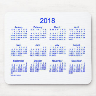 2018 Blue and White Calendar by Janz Mouse Pad