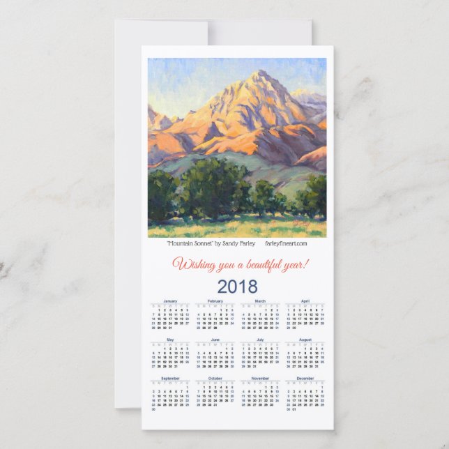 2018 Calendar Card Mountain Sonnet by Sandy Farley (Front)