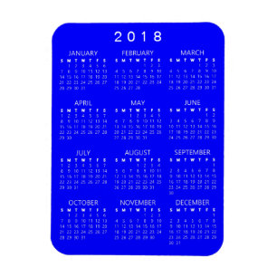 2018 Calendar Magnet - Blue