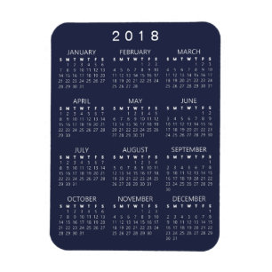 2018 Calendar Magnet - Dark Grey