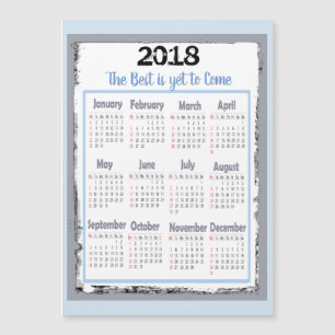 2018 Calendar Magnetic Card for your Refrigerator