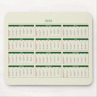 2018 Calendar Mouse Pad