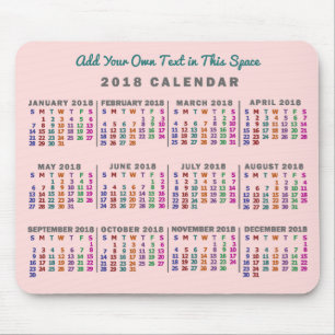 2018 Calendar (See Description for New Version) Mouse Pad