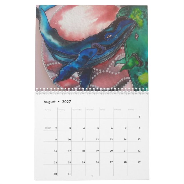 2018 calender calendar (Aug 2027)