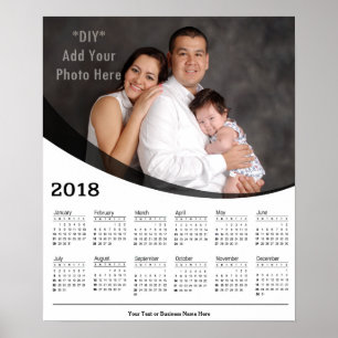 2018 DIY Custom Photo Calendar Poster