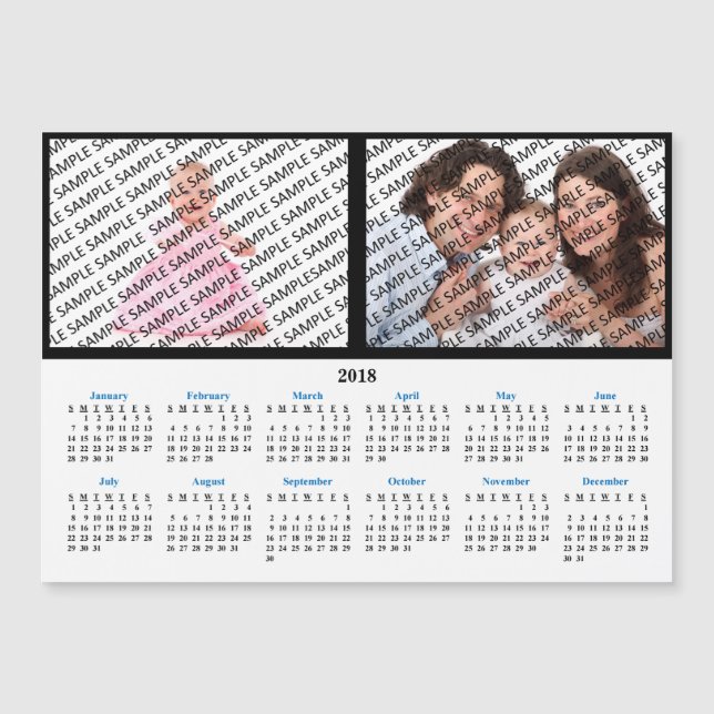 2018 Family Portrait Custom Calendar Magnet (Front)