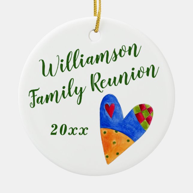 2018 Folk Family Reunion Souvenir Christmas Gift Ceramic Ornament (Front)