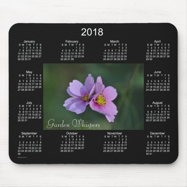 2018 Garden Whispers Calendar by Janz Mouse Pad (Front)