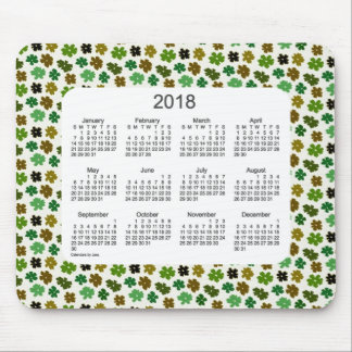 2018 Green Flower Power Calendar by Janz Mouse Pad