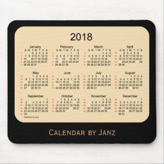 2018 Holiday 52 Week Black Wheat Calendar by Janz Mouse Pad