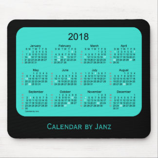 2018 Holiday 52 Weeks Turquoise Calendar by Janz Mouse Pad