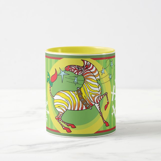 2018 Holiday Zebra Christmas Mug Red/Yellow (Center)