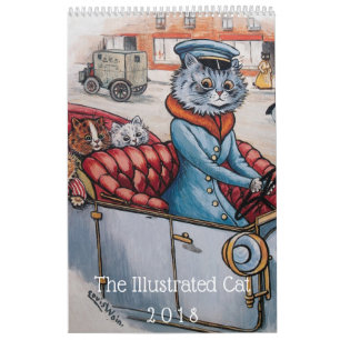 2018 Illustrated Cats Vintage Art Calendar