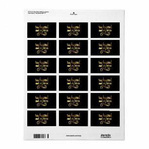 2018 in Handwriting Typography Black Gold Look Label