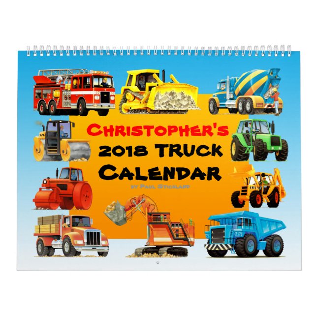 2018 Kids Construction Truck Calendar (Cover)